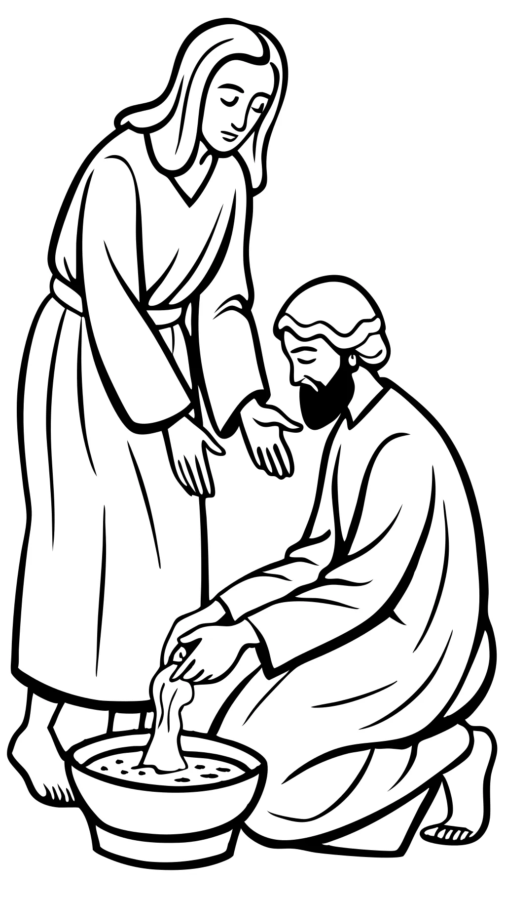 jesus washing disciples feet coloring page